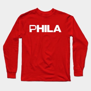 Philadelphia 'Phila' Sports Fan T-Shirt: Flaunt Your Philly Pride with a Bold State-Shaped Design! Long Sleeve T-Shirt
